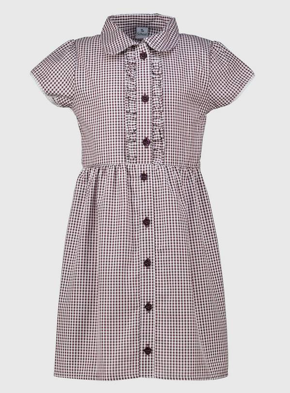 Dark Red Gingham Classic Plus Fit Dress - 5 years